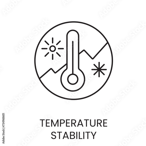 Temperature resistance line icon in vector with editable stroke for packaging