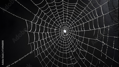 spider web silhouette against black wall Halloween theme dark background 