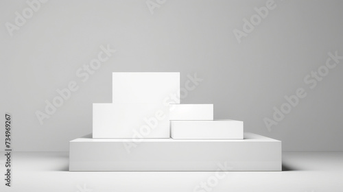 A pristine white pedestal in a clean gallery space, representing purity and a focus on single subjects for display.