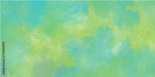  Abstract watercolor background. colorful sky with clouds. Abstract painting banner. light green and blue color sky background design. Modern and creative wallpaper.