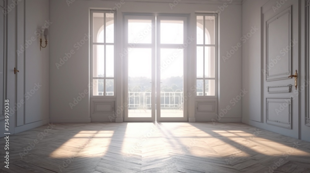 Open door to a new apartment with key Open door to a new apartment with key