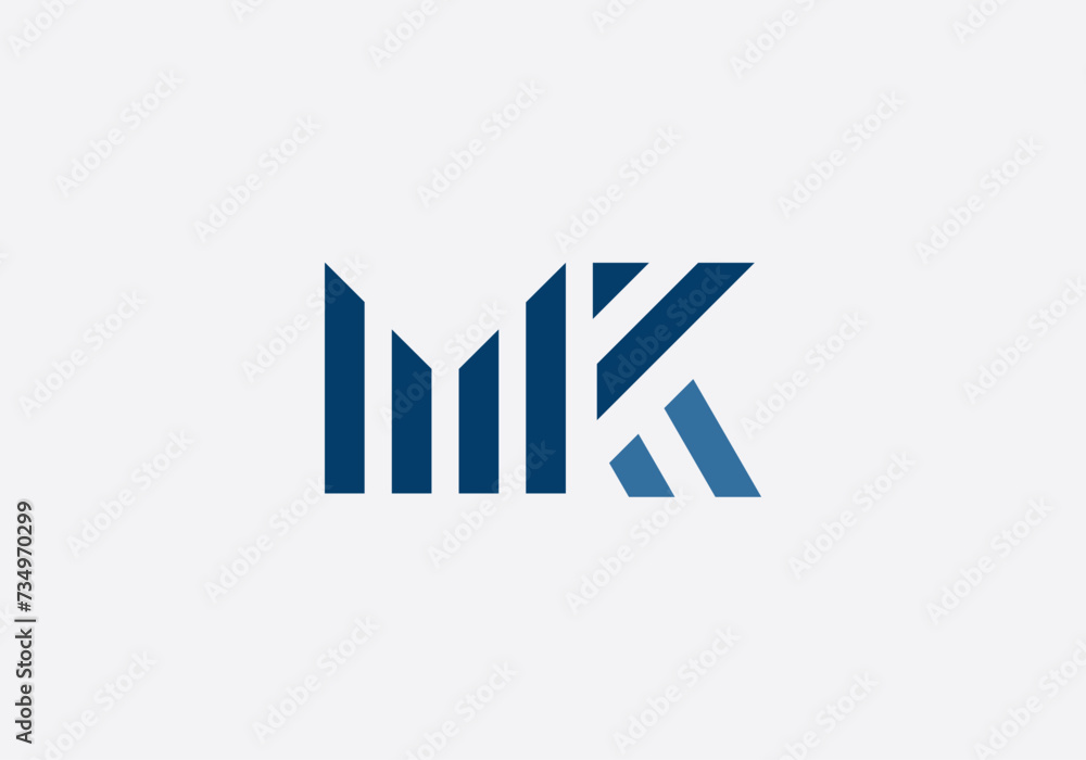 Logo Letter Initial M and K, Monogram, Construction, Contractor, Architecture, Buildings Concept. Editable Color Logo Letter Initial M and K, Monogram, Construction, Contractor, Architecture, Buildings Concept. Editable Color