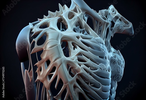 3d rendered medical illustration of a painful shoulder. Generative AI