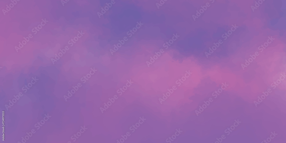 Abstract watercolor background. colorful sky with clouds. Abstract painting banner. Purple color sky background design. Modern and creative wallpaper.