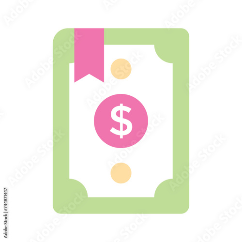 Banknote, paper currency, money flat icon in trendy design style