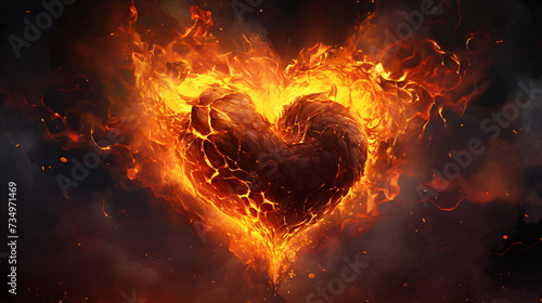 Fire burning heart. © Anas