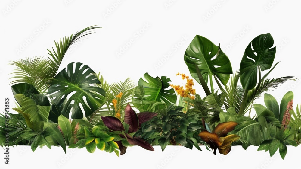 Obraz premium Tropical leaves foliage plant jungle bush floral AI generative