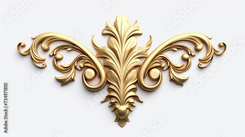 top view fancy gold scroll work embellishment AI generative