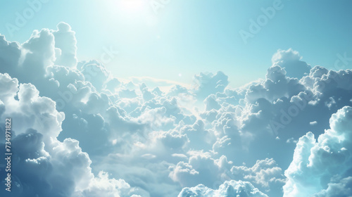 Soft ethereal clouds against a pale blue sky creating a sense of spaciousness and peace.