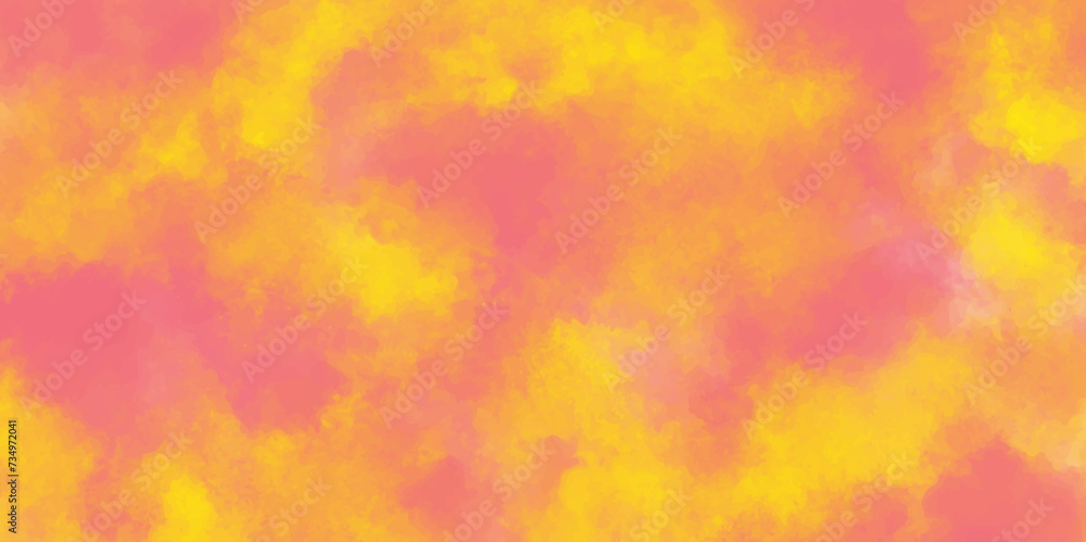  Abstract watercolor background. colorful sky with clouds. Abstract painting banner. Pink and yellow color sky background design. Modern and creative wallpaper.