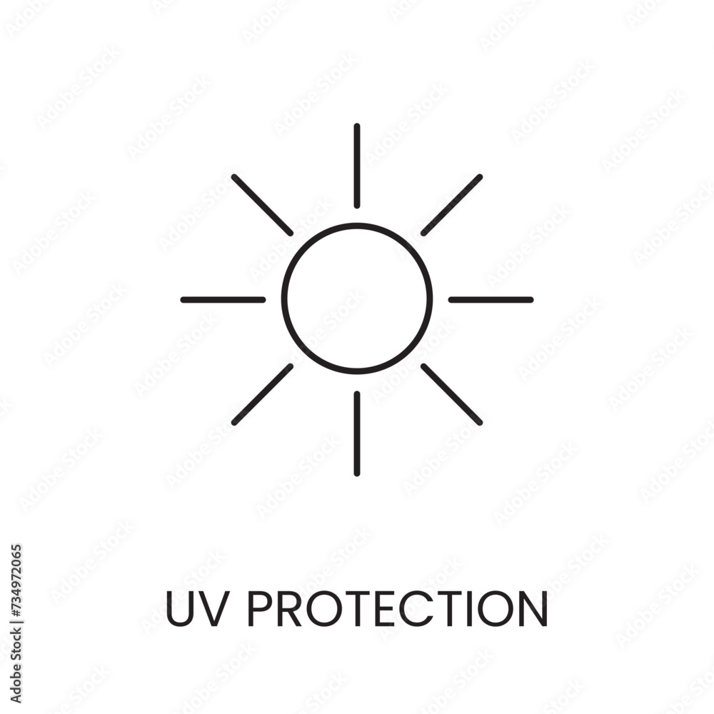 UV protection line icon in vector with editable stroke for packaging