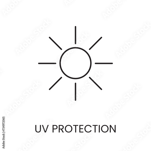 UV protection line icon in vector with editable stroke for packaging