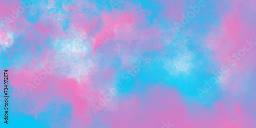  Abstract watercolor background. colorful sky with clouds. Abstract painting banner. Blue and pink color sky background design. Modern and creative wallpaper. light textured deisgn.