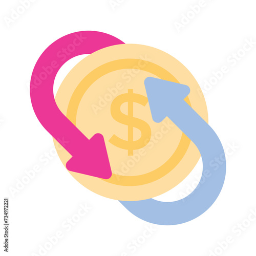 Grab this carefully designed flat icon of money flow in trendy style