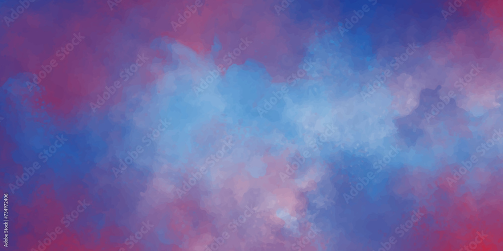  Abstract watercolor background. colorful sky with clouds. Abstract painting banner. Blue and pink color sky background design. Modern and creative wallpaper. light textured deisgn.