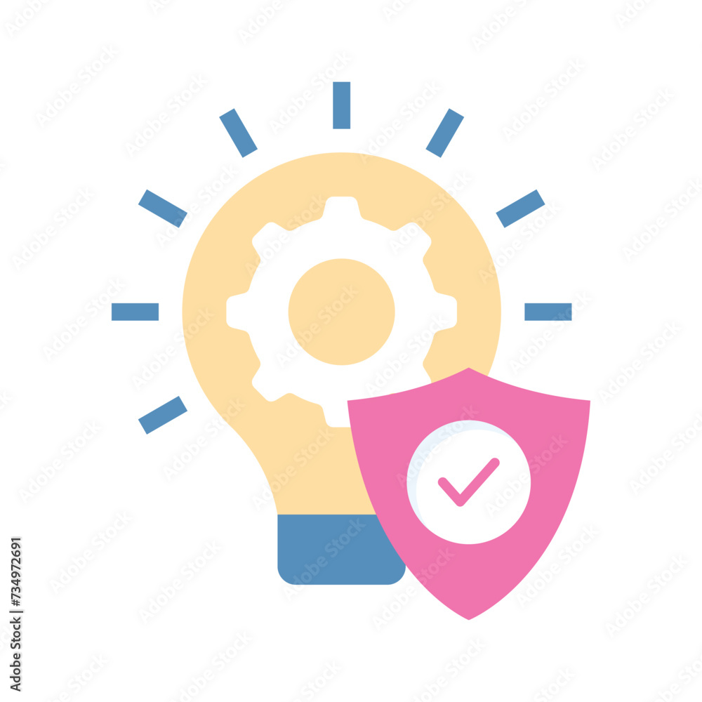 Grab this beautiful icon of idea protection, verified idea vector design