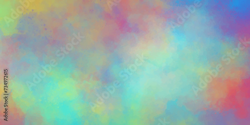 Abstract watercolor background. colorful sky with clouds. Abstract painting banner. Rainbow color sky background design. Modern and creative wallpaper.