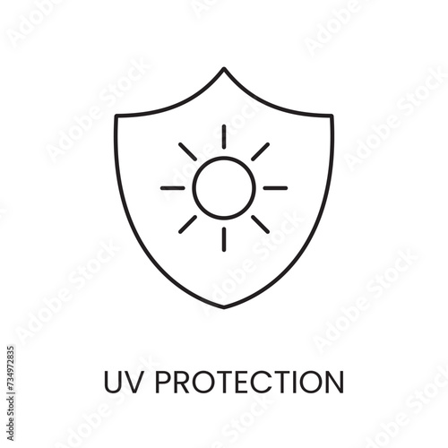 UV protection line icon in vector with editable stroke for packaging