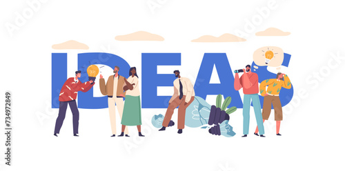 Character Having Ideas Vector Concept for Banner, Poster. People Searching Insight, Their Eyes Alight With Curiosity