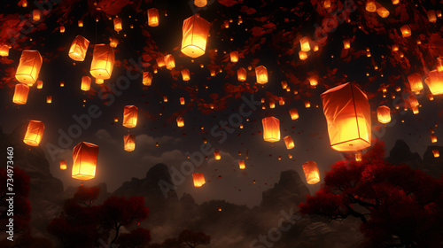 Flying Chinese Lanterns.