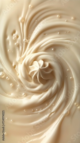 The cream is twisted into a spiral