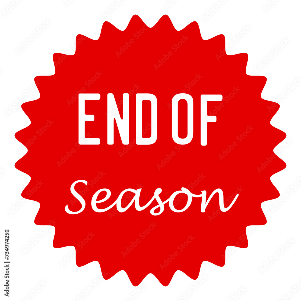 End of Season red round sticker isolated on white background. Stock vector. End of Season red round sticker isolated on white background. Stock vector.