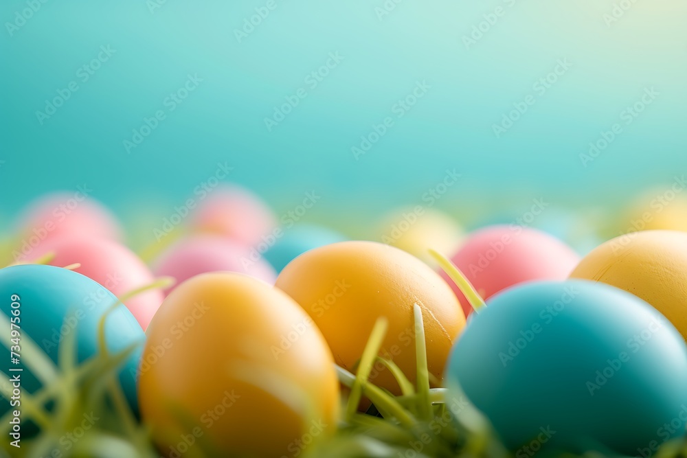 A bright and cheery Easter egg background.