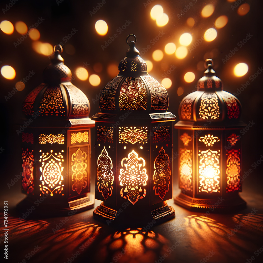 Spiritual Solace: Harmonious Glow from Ramadan Lanterns, Symbols of ...