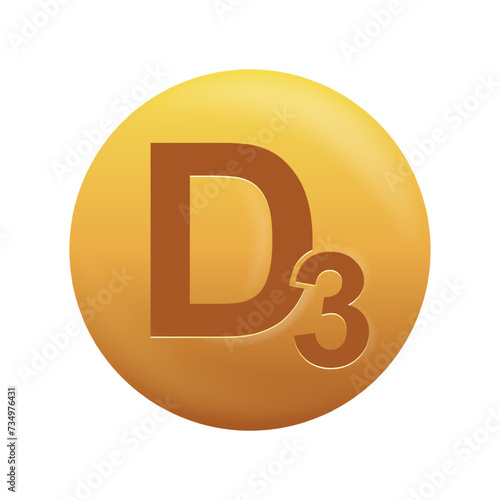 Vitamin D3 icon - useful nutrition supplement 