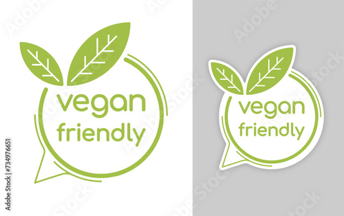 Vegan friendly badge - geometric bubble shape