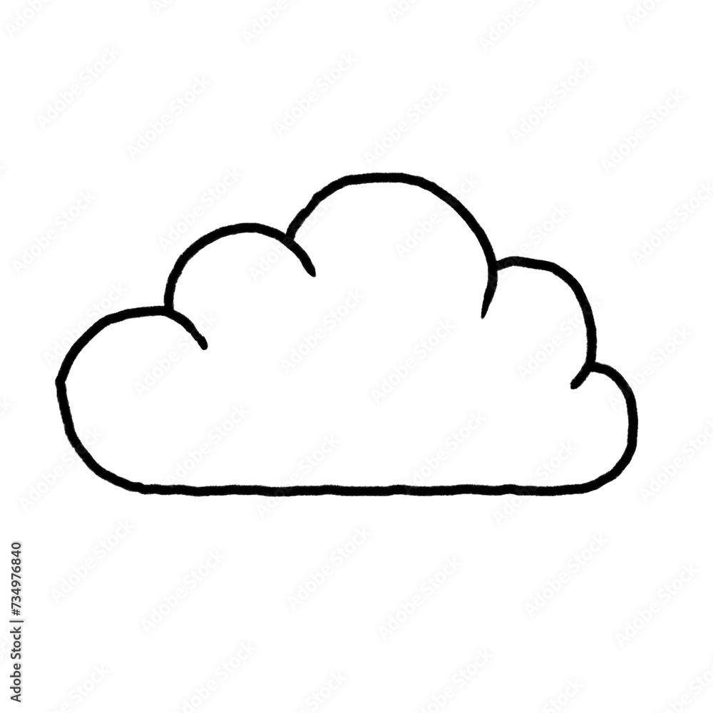 Cloud, hand drawing, pencil illustration, black and white Cloud, hand drawing, pencil illustration, black and white