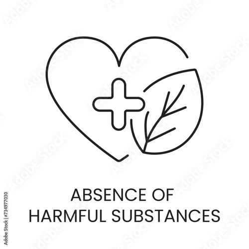 No harmful substances line icon in vector with editable stroke for packaging photo