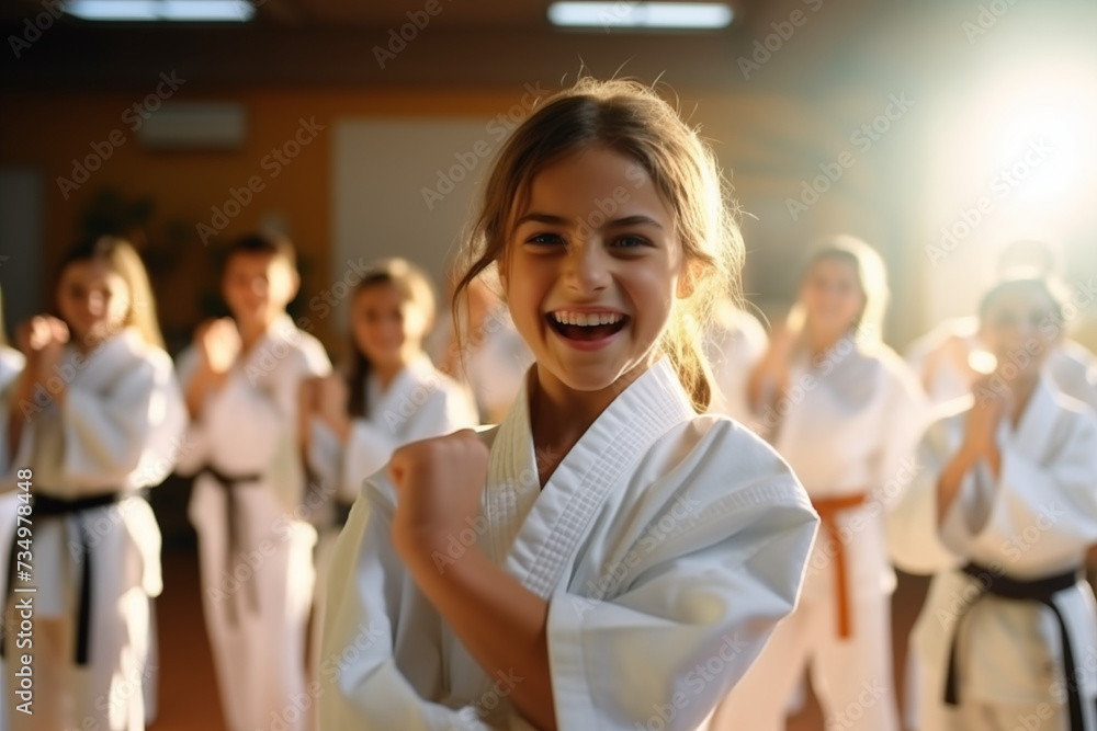 Nachwuchs-Karatekas mit Auszeichnung: Freude über bestandene Gürtelprüfung. Nachwuchs-Karatekas mit Auszeichnung: Freude über bestandene Gürtelprüfung.