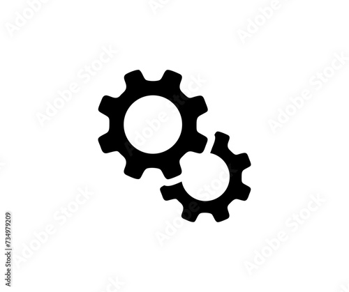 Vector black сogwheel web icon. Setting gears icon. Cogwheel group black symbol vector design and illustration.