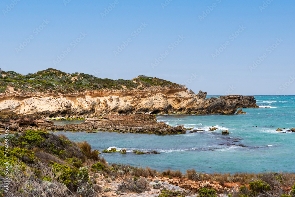 The rugged seascape along Cape Buffon Walking Trail, Southend, South Australia The rugged seascape along Cape Buffon Walking Trail, Southend, South Australia
