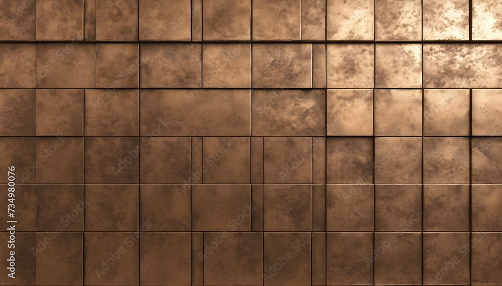 Naklejka premium squared geomatric pattern bronze slab