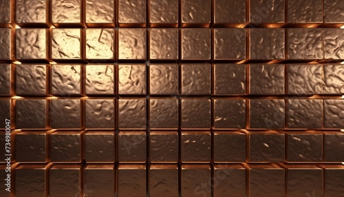 squared geomatric regular pattern bronze slab photo