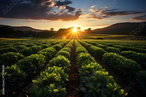 Soybeans field agricultural landscape photo