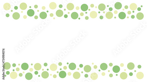 水玉　フレーム 　上下　シンプル　黄緑