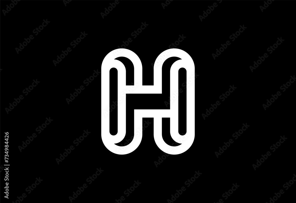 Modern line art letter H logo design vector illustration Modern line art letter H logo design vector illustration