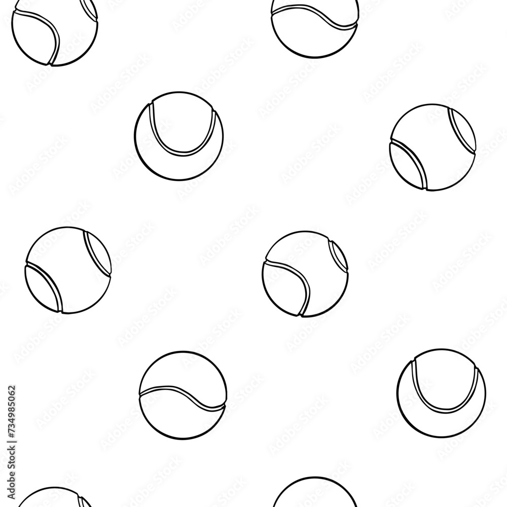 Tennis ball. sport seamless pattern, vector illustration, hand drawn Tennis ball. sport seamless pattern, vector illustration, hand drawn