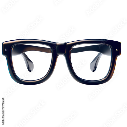 Glasses with thick, April Fool's Day, Haha,funny jokes,funny,3D rendering Illustration Isolated on Transparent Background photo