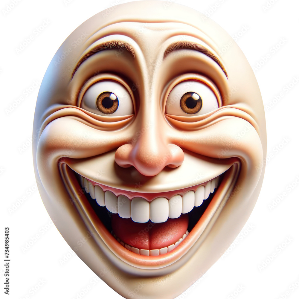 Funny face, April Fool's Day, Haha,funny jokes,funny,3D rendering Illustration Isolated on Transparent Background