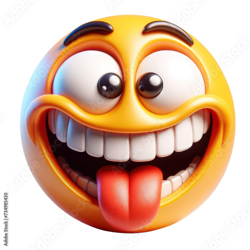 Funny face emoji, April Fool's Day, Haha,funny jokes,funny,3D rendering Illustration Isolated on Transparent Background