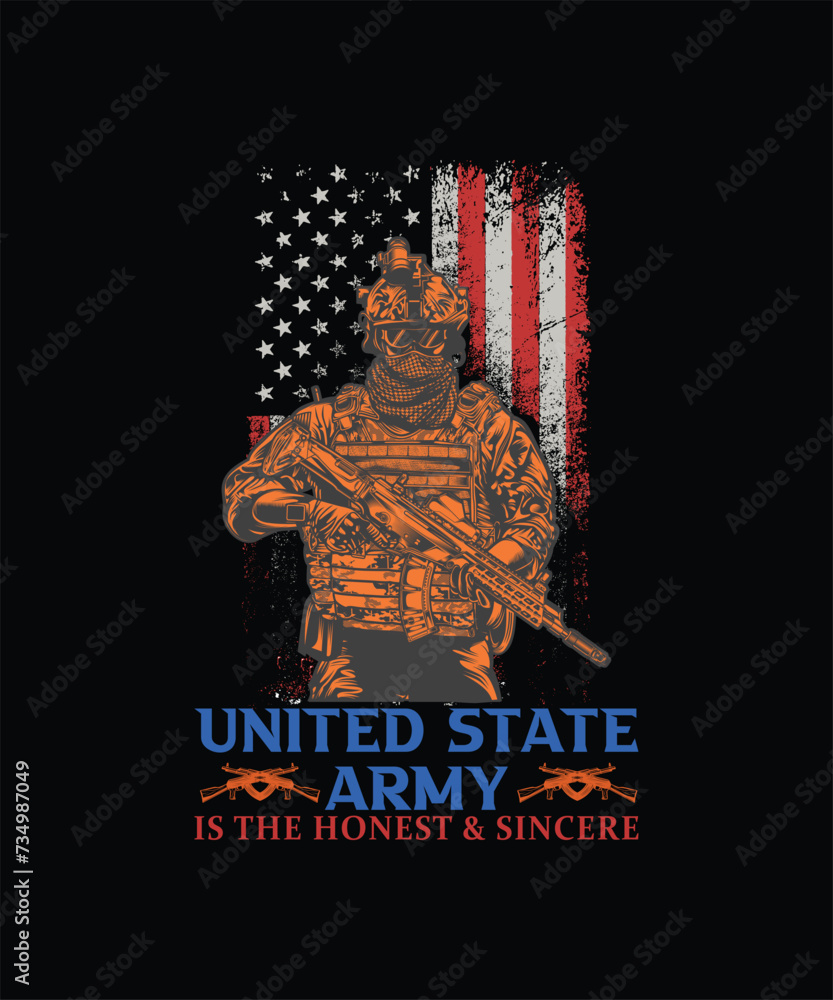 United states army t-shirt design - print design
