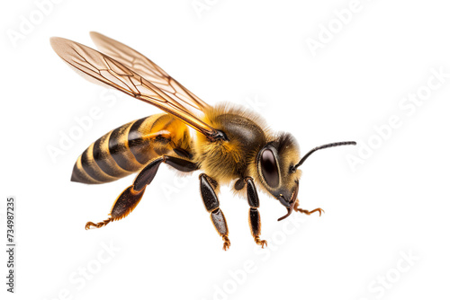 illustration of Bee, Isolated on transparent PNG background, Generative ai