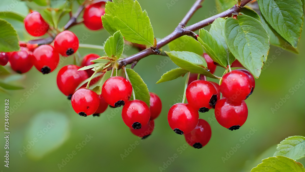Obraz premium red currant berries. branches of red berries trending on art station sharp focus intricate. red currants on a branch