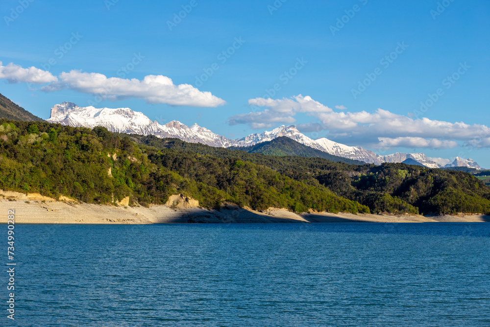 Monteynard lake in the mountains - France