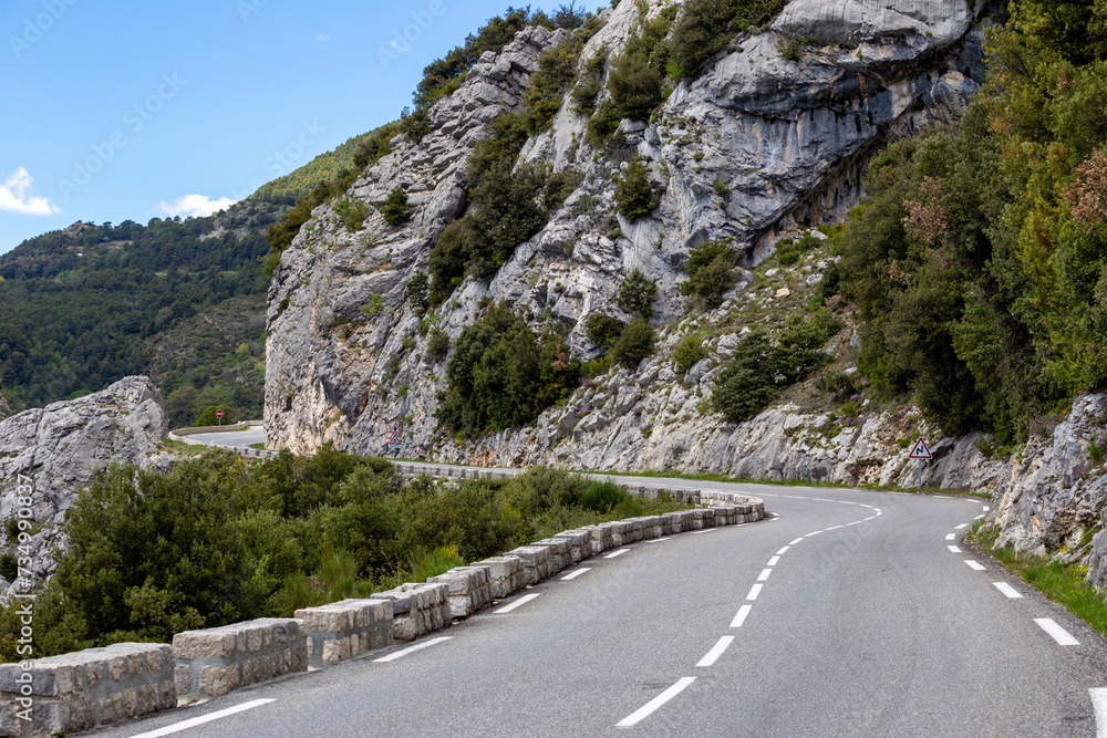 Road in Verdon canyon, France