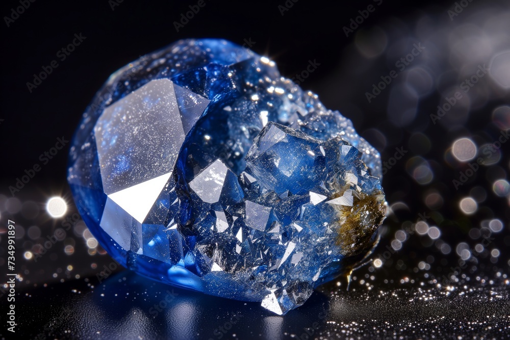 extreme macro of a sapphire, revealing surface details, on a black background extreme macro of a sapphire, revealing surface details, on a black background